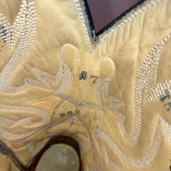 Vintage Western Cowboy Boots Pointy Toes Heels Men's Black Size 7 Conya Leon - Picture 13 of 16